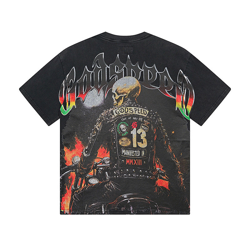 Godspeed Biker Nation Tee Gray