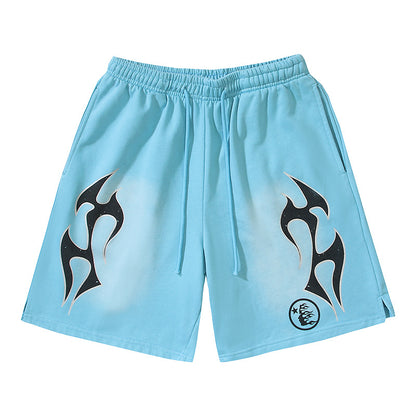 Hellstar Flame Shorts Blue
