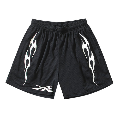 Hellstar Flame Shorts Black