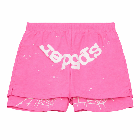 Sp5der Athletic Shorts Pink