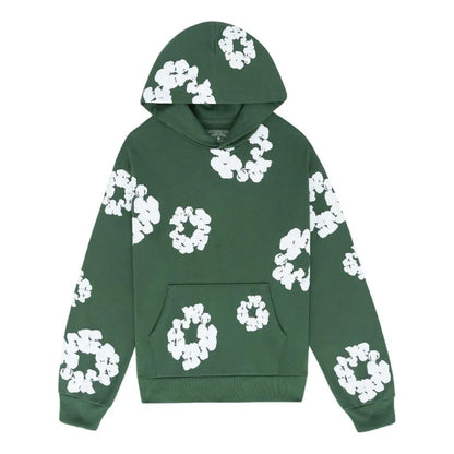 Green Floral Hoodie