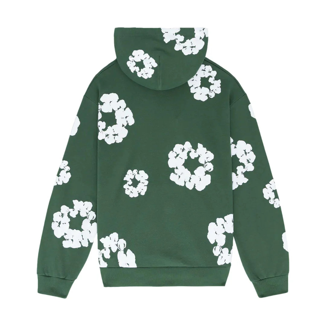 Green Floral Hoodie