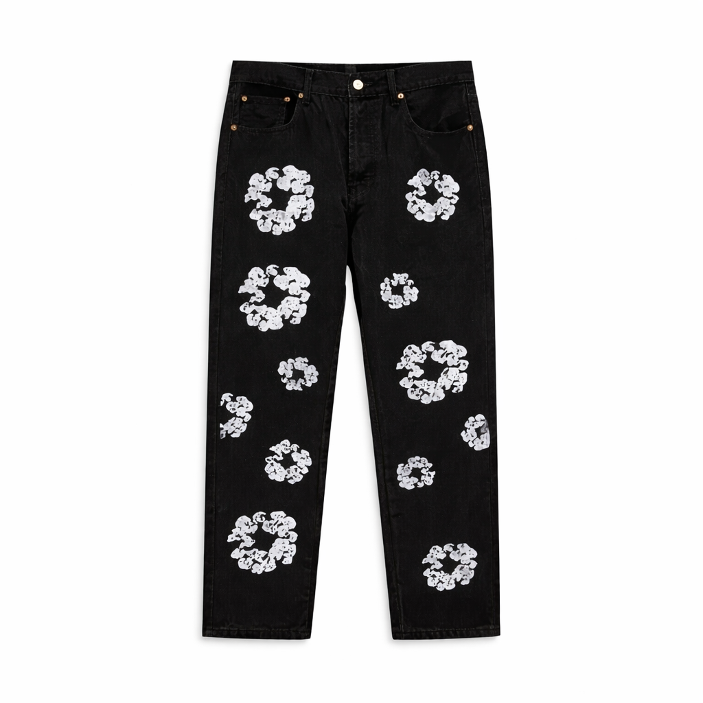 Floral Print Jeans